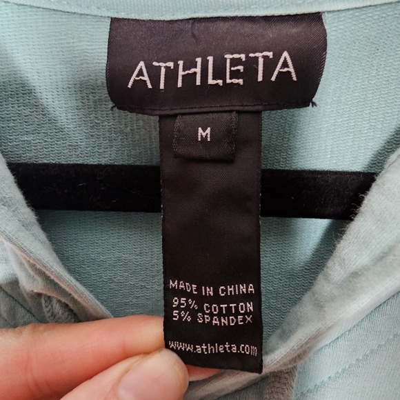 Athleta Womens Medium Fitted Hooded Full Zip Jacket Blue Hoodie Athletic Sporty - Picture 5 of 6